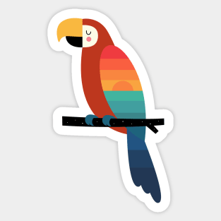 Sunset Parrot Sticker